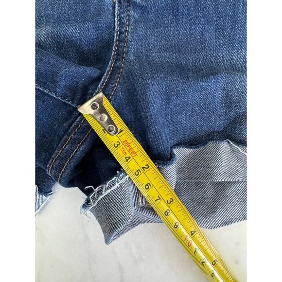 Madewell Hi Rise Stretch Casual Denim Raw Hem Dark Wash Shorts Everyday 27 - Picture 7 of 7